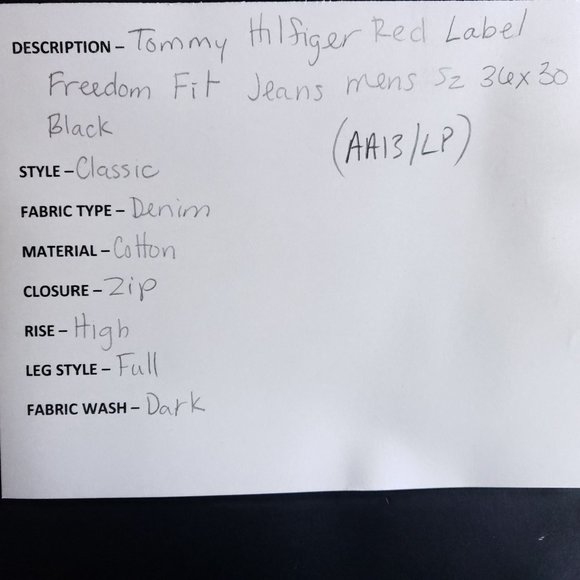 Tommy Hilfiger Red Label Freedom Fit Jeans Mens Size 36/30 High Rise Classic - Picture 8 of 8